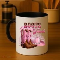 Boots On The Ground, Cowgirl Linedance, Boot Cowboy Western Coffee Mug thumb 4