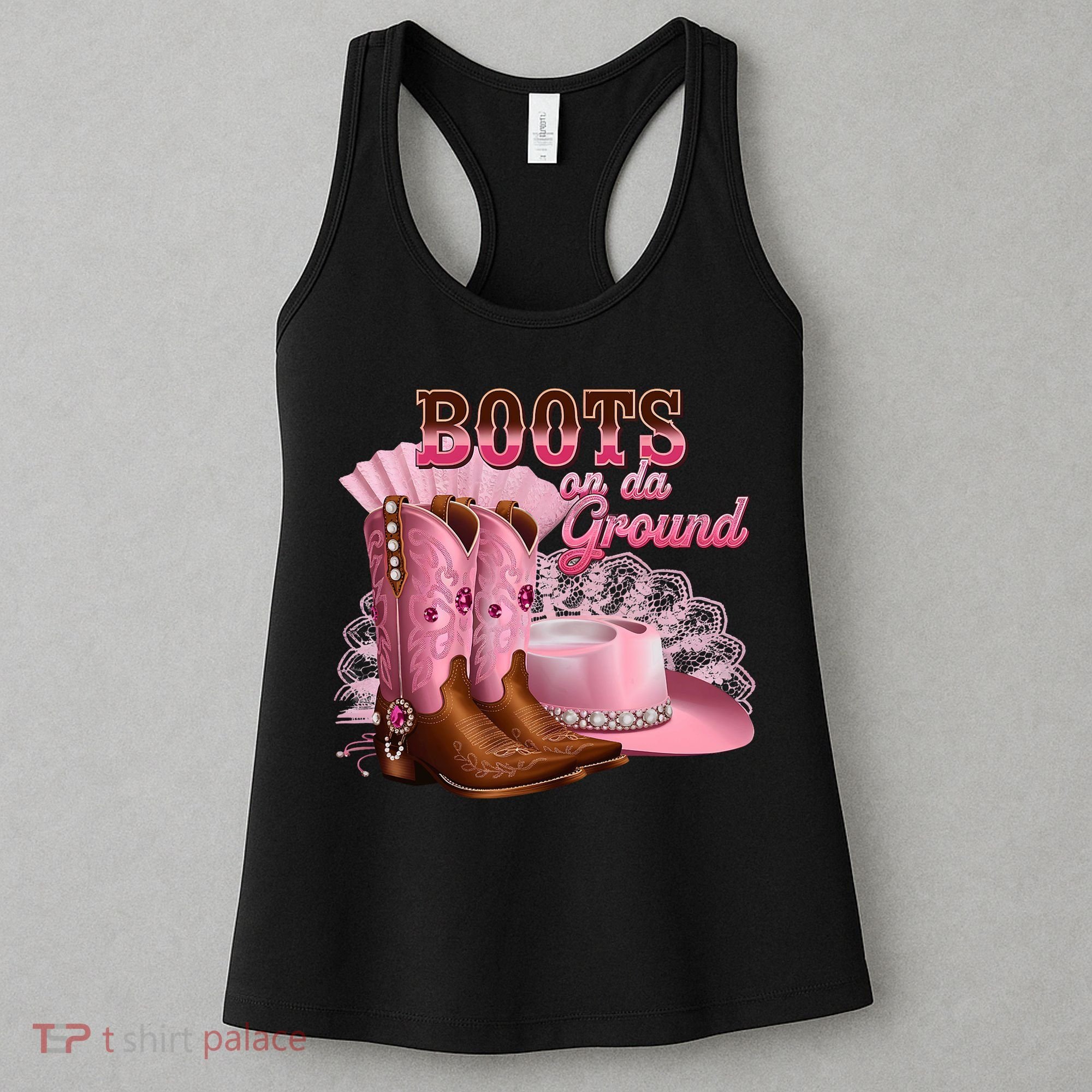 Boots On The Ground, Cowgirl Linedance, Boot Cowboy Western Women's Tank Top
