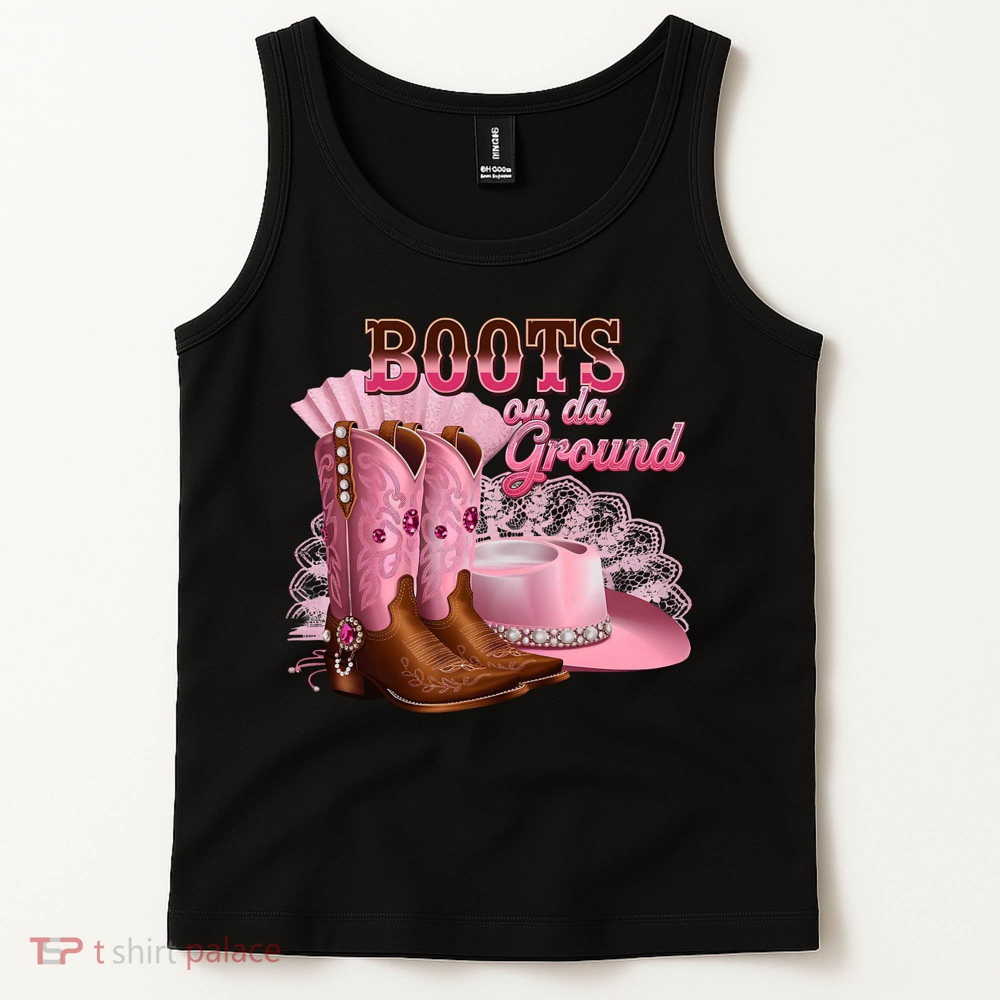 Boots On The Ground, Cowgirl Linedance, Boot Cowboy Western Tank Top