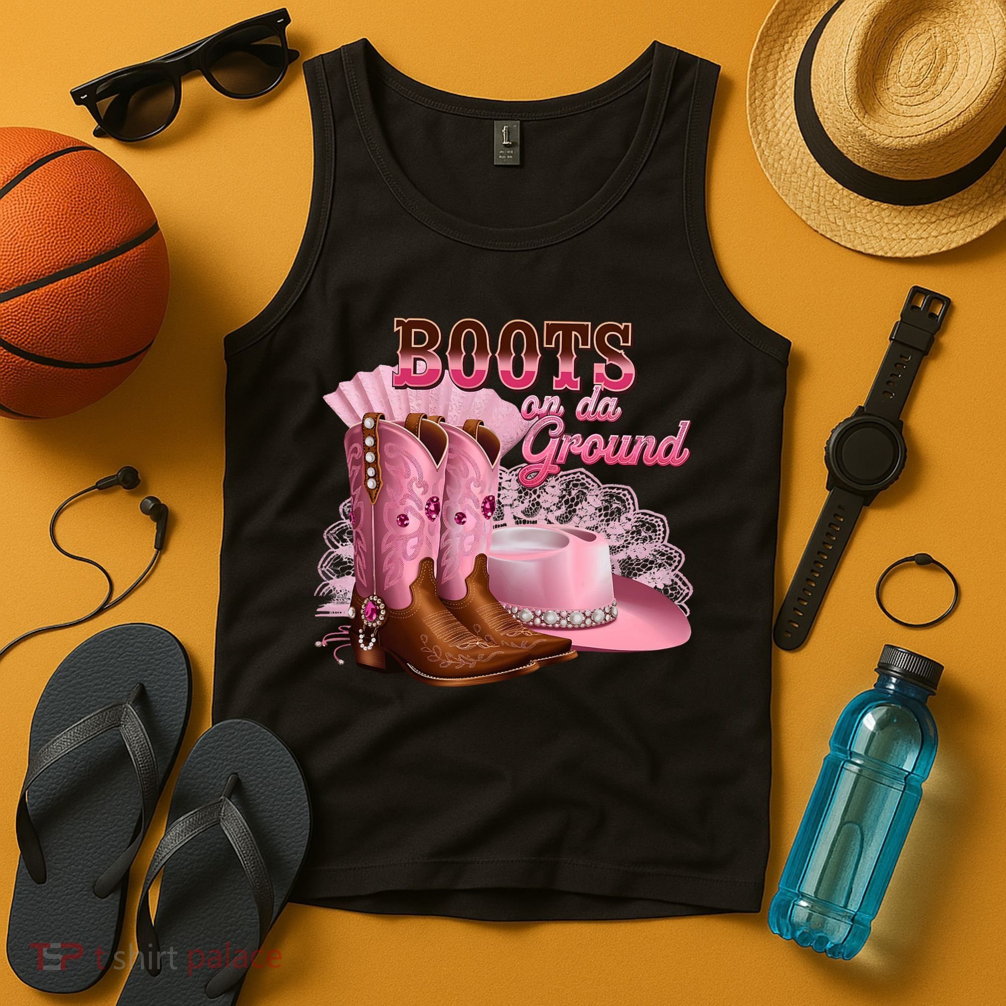 Boots On The Ground, Cowgirl Linedance, Boot Cowboy Western Tank Top