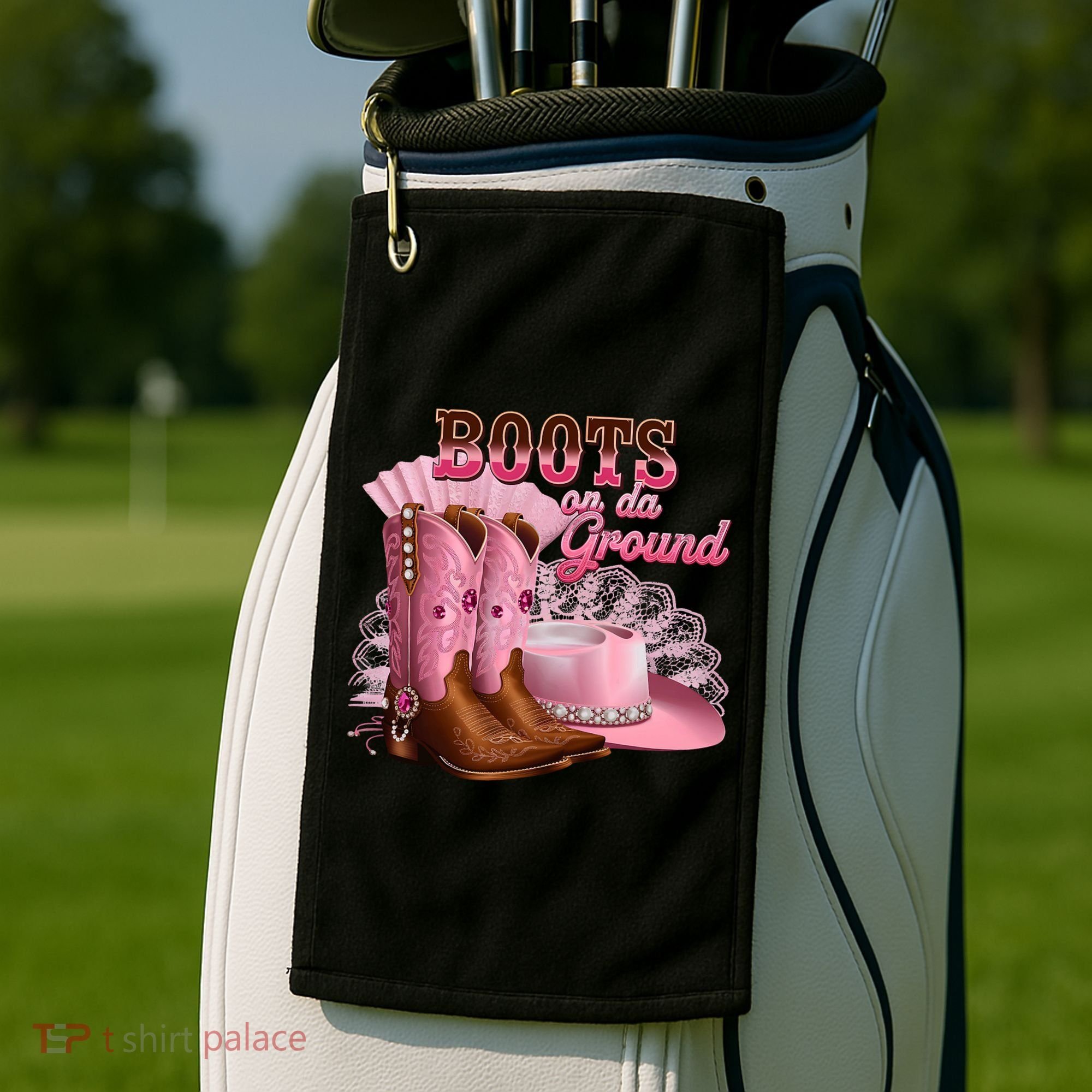 Boots On The Ground, Cowgirl Linedance, Boot Cowboy Western Golf Towel