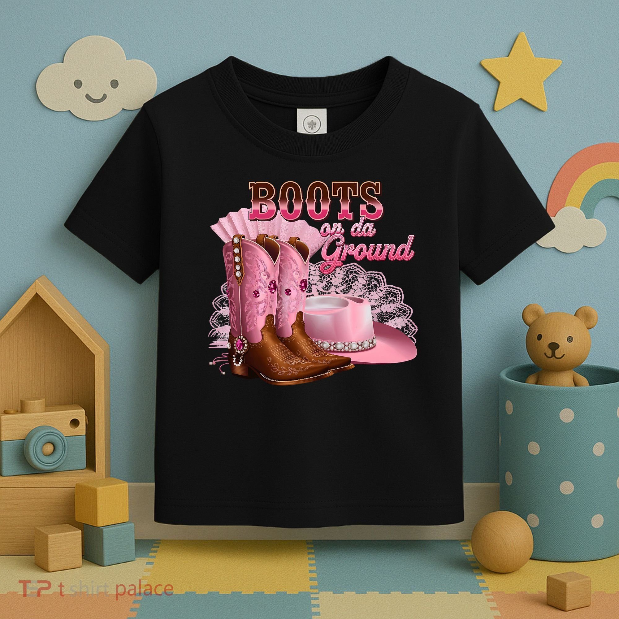 Boots On The Ground, Cowgirl Linedance, Boot Cowboy Western Toddler T-Shirt