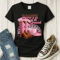 Boots On The Ground, Cowgirl Linedance, Boot Cowboy Western Women's T-Shirt thumb 3