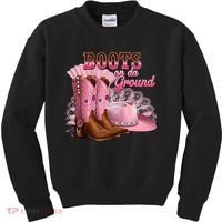 Boots On The Ground, Cowgirl Linedance, Boot Cowboy Western Kids Sweatshirt thumb 0