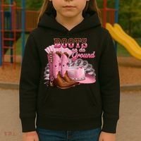 Boots On The Ground, Cowgirl Linedance, Boot Cowboy Western Kids Hoodie thumb 3