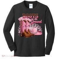 Boots On The Ground, Cowgirl Linedance, Boot Cowboy Western Kids Long Sleeve Shirt thumb 0