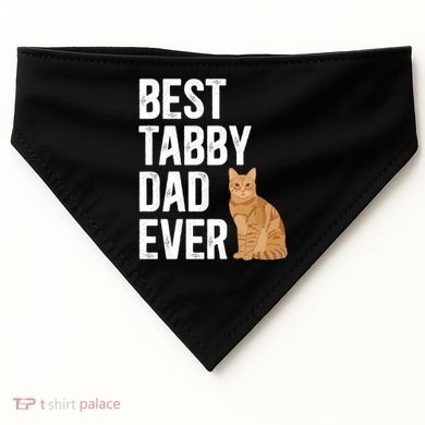Best Orange Tabby Cat Dad Ever Orange Tabby Cat Owner Gift USA-Made Doggie Bandana