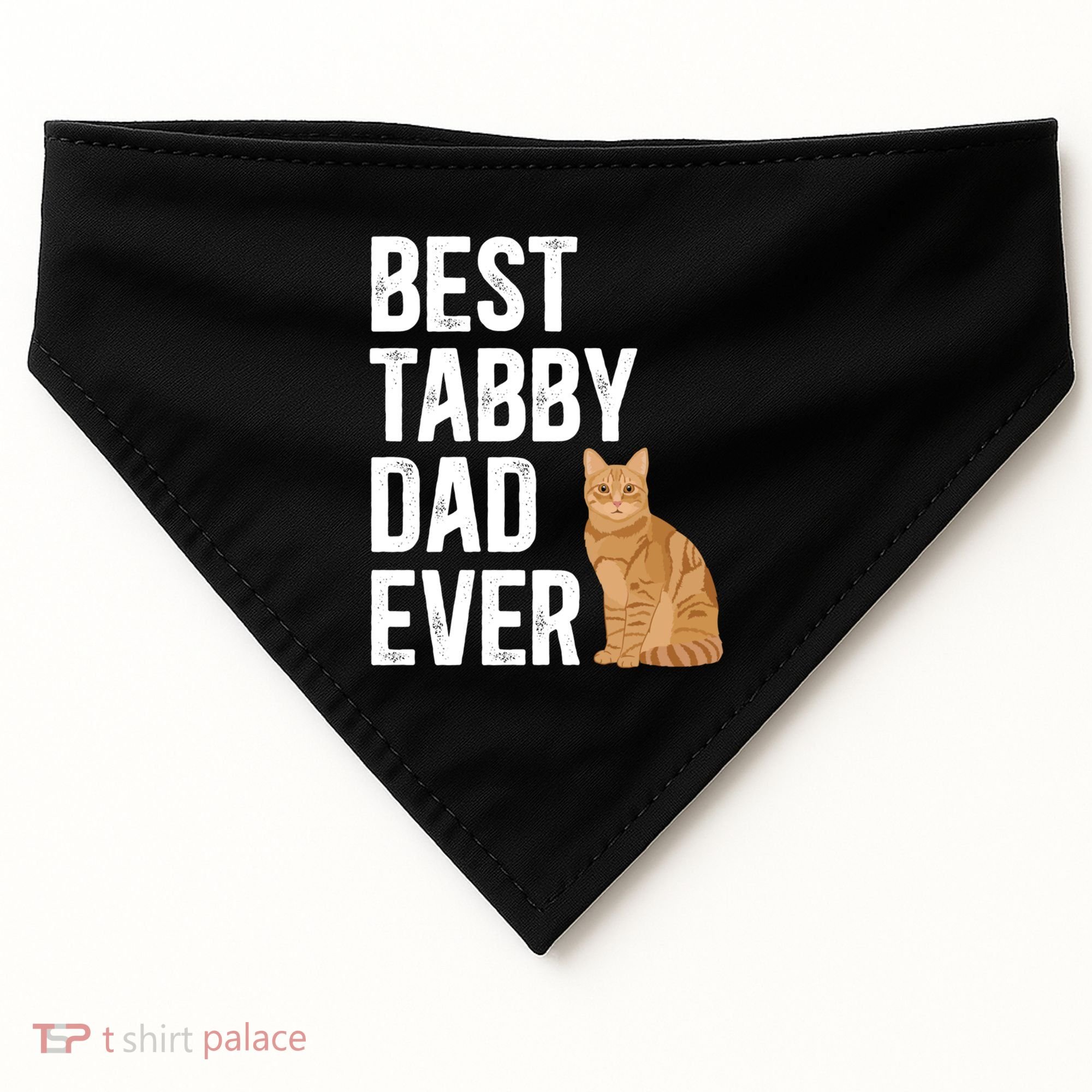 Best Orange Tabby Cat Dad Ever Orange Tabby Cat Owner Gift USA-Made Doggie Bandana