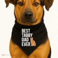 Best Orange Tabby Cat Dad Ever Orange Tabby Cat Owner Gift USA-Made Doggie Bandana thumb 1