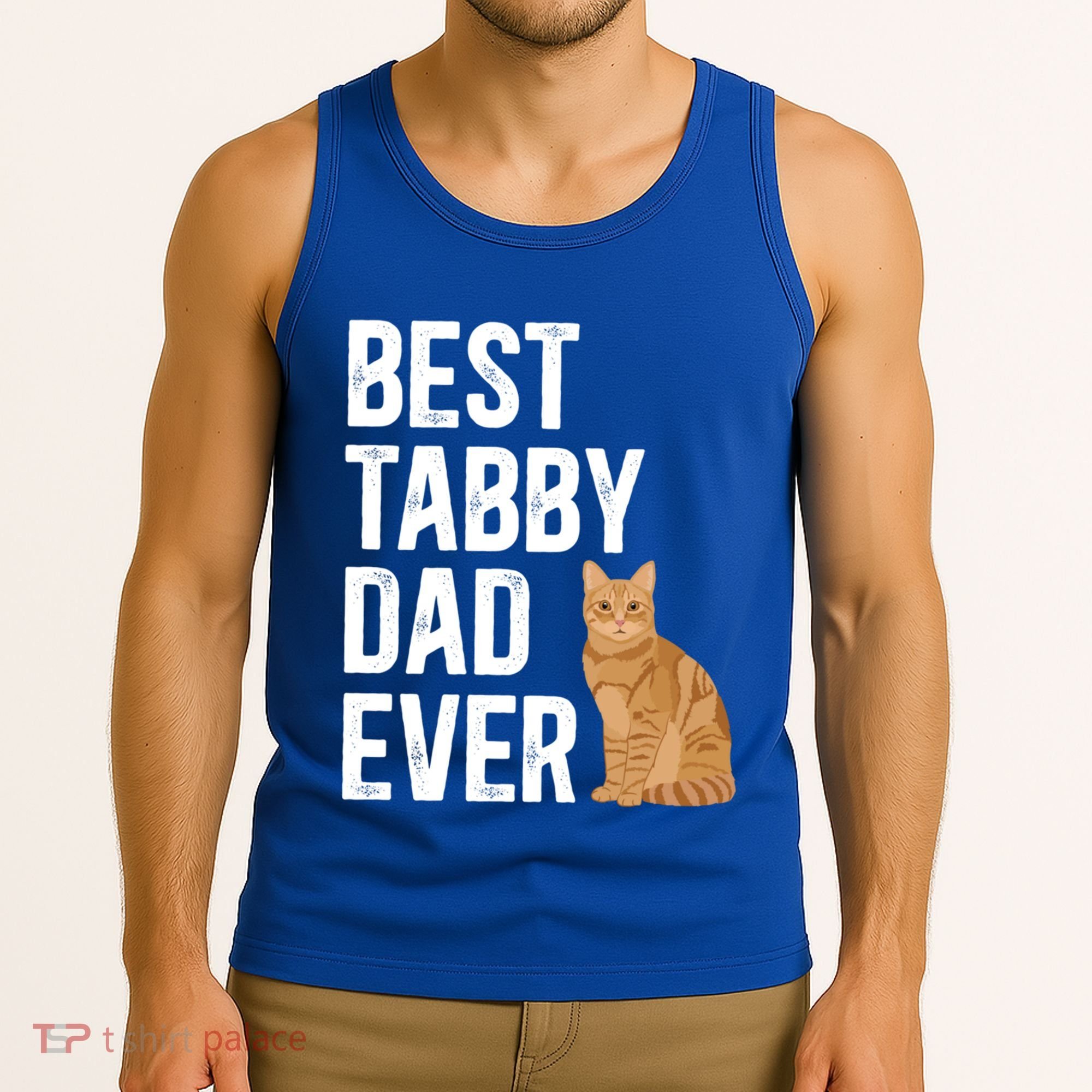 Best Orange Tabby Cat Dad Ever Orange Tabby Cat Owner Gift Tank Top