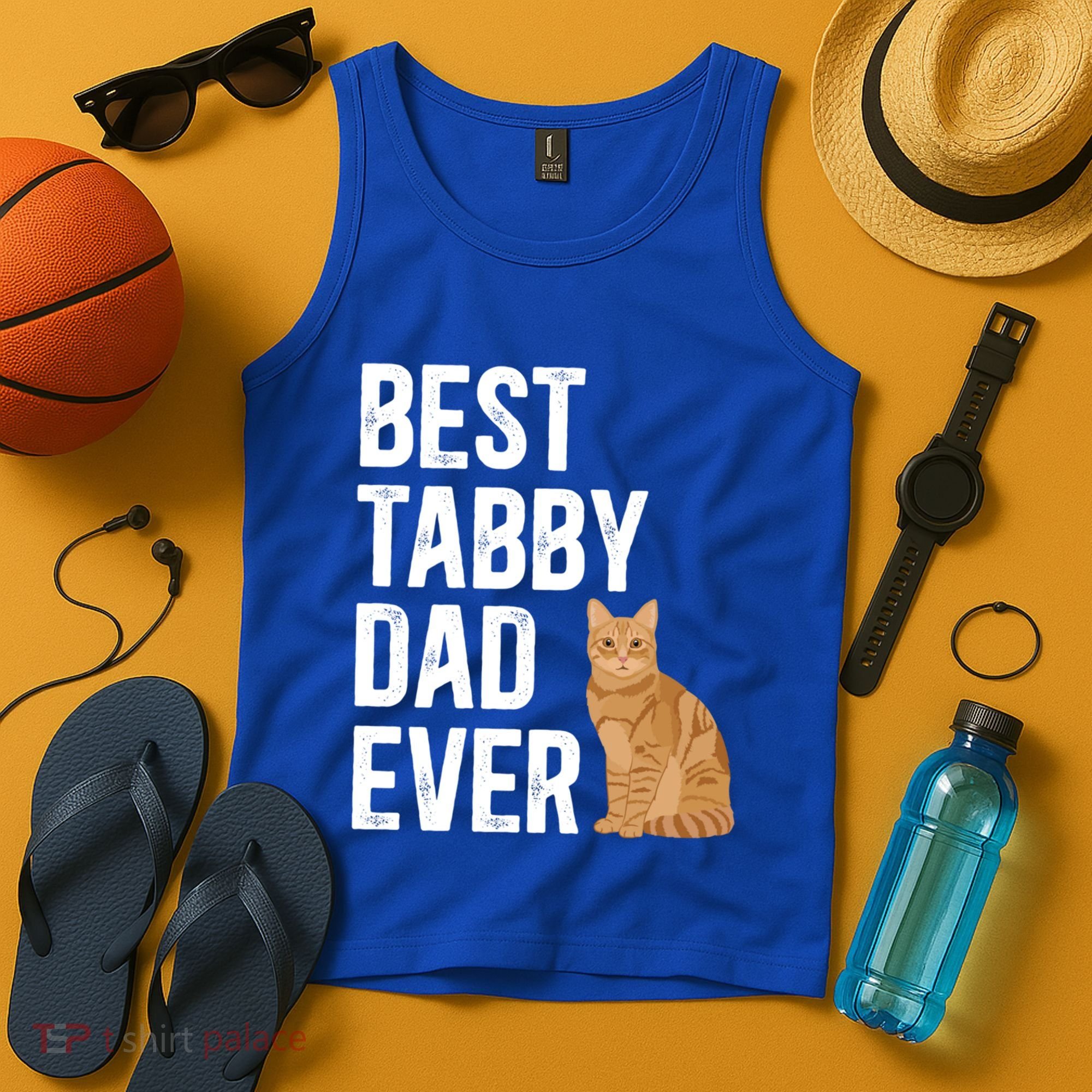 Best Orange Tabby Cat Dad Ever Orange Tabby Cat Owner Gift Tank Top