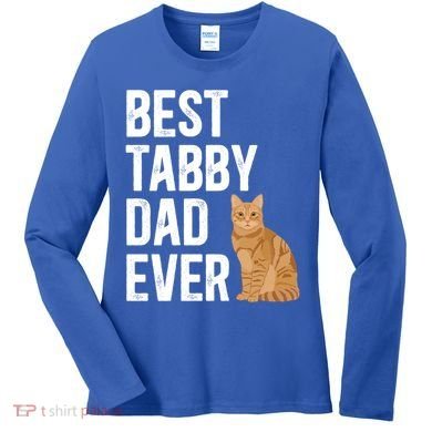Best Orange Tabby Cat Dad Ever Orange Tabby Cat Owner Gift Women's Long Sleeve Shirt