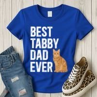 Best Orange Tabby Cat Dad Ever Orange Tabby Cat Owner Gift Women's T-Shirt thumb 3
