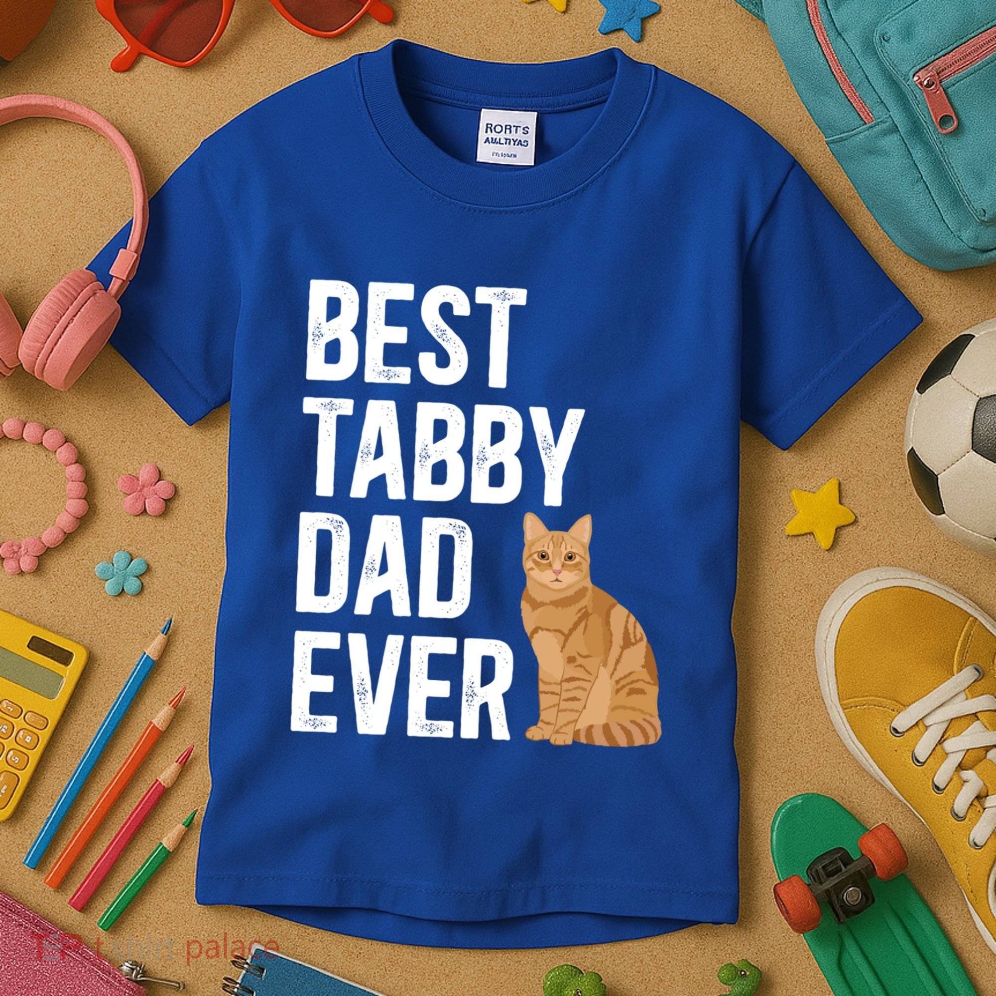 Best Orange Tabby Cat Dad Ever Orange Tabby Cat Owner Gift Kids T-Shirt