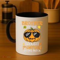 Brother Of The Coolest Pumpkin In The Patch Halloween Boy Coffee Mug thumb 4