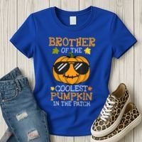 Brother Of The Coolest Pumpkin In The Patch Halloween Boy Women's T-Shirt thumb 3