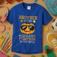 Brother Of The Coolest Pumpkin In The Patch Halloween Boy Kids T-Shirt thumb 3