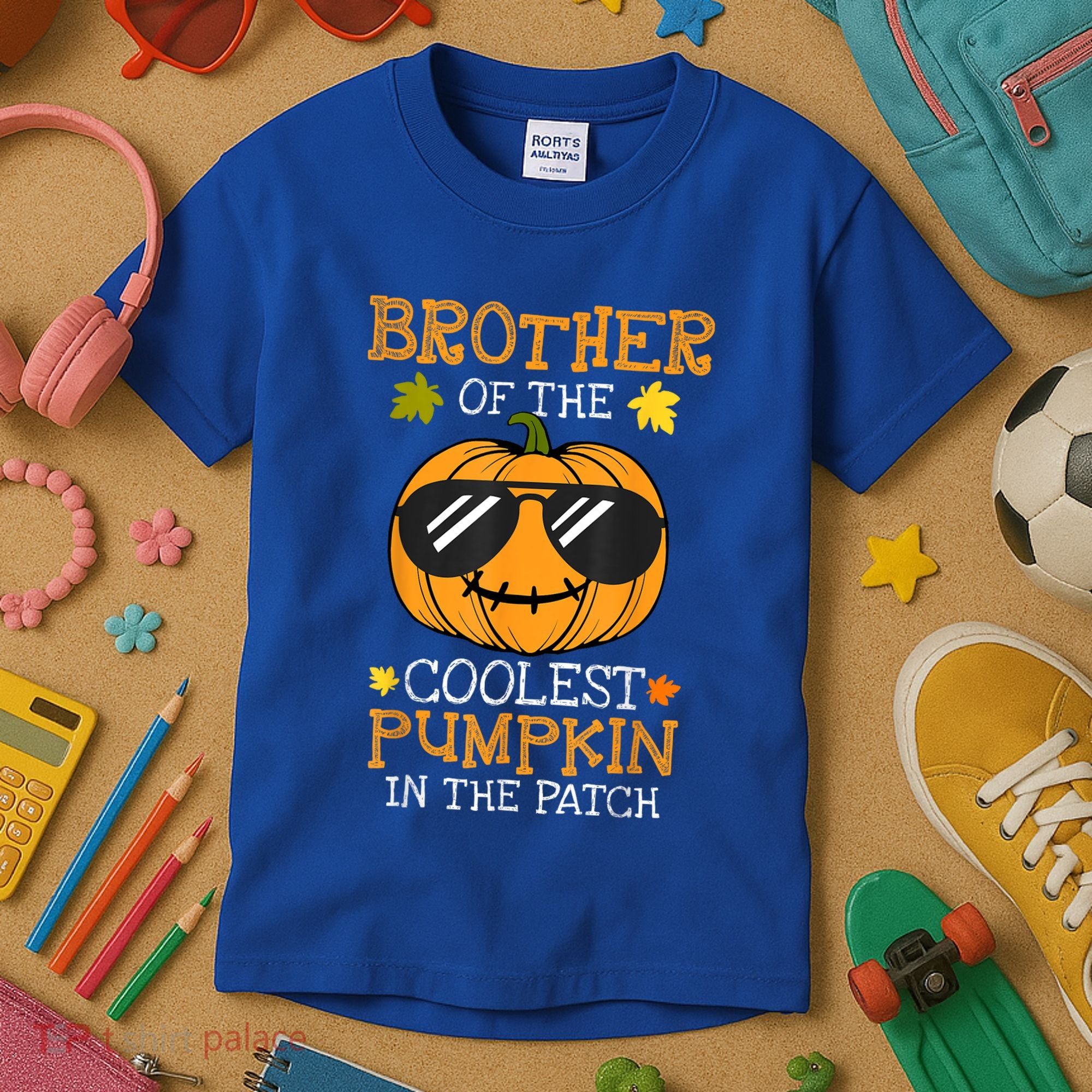 Brother Of The Coolest Pumpkin In The Patch Halloween Boy Kids T-Shirt