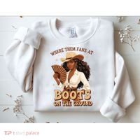 Boots On The Ground Where Them Fans At Black Cowgirl Sweatshirt thumb 2