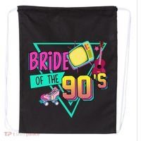 Bride Of The 90s Retro 90s Bride Bachelorette Party Drawstring Bag thumb 0