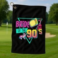 Bride Of The 90s Retro 90s Bride Bachelorette Party Golf Towel thumb 1