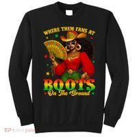 Boots On The Ground Juneteenth Cowgirl Where Them Fans At   Sweatshirt thumb 0