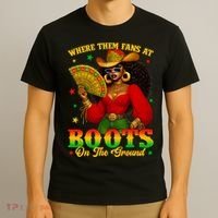 Boots On The Ground Juneteenth Cowgirl Where Them Fans At   T-Shirt thumb 3