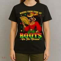 Boots On The Ground Juneteenth Cowgirl Where Them Fans At   T-Shirt thumb 4