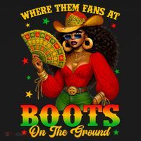 Boots On The Ground Juneteenth Cowgirl Where Them Fans At   T-Shirt thumb 7