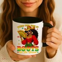 Boots On The Ground Juneteenth Cowgirl Where Them Fans At   Coffee Mug thumb 3