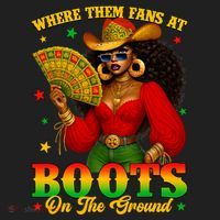 Boots On The Ground Juneteenth Cowgirl Where Them Fans At   Beanie thumb 2
