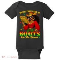 Boots On The Ground Juneteenth Cowgirl Where Them Fans At   Baby Bodysuit thumb 0