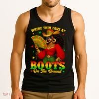 Boots On The Ground Juneteenth Cowgirl Where Them Fans At   Tank Top thumb 3