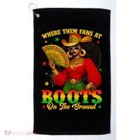 Boots On The Ground Juneteenth Cowgirl Where Them Fans At   Golf Towel thumb 0