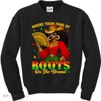 Boots On The Ground Juneteenth Cowgirl Where Them Fans At   Kids Sweatshirt thumb 0