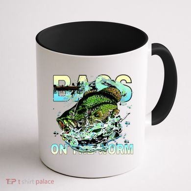 Bass On The Worm Coffee Mug back