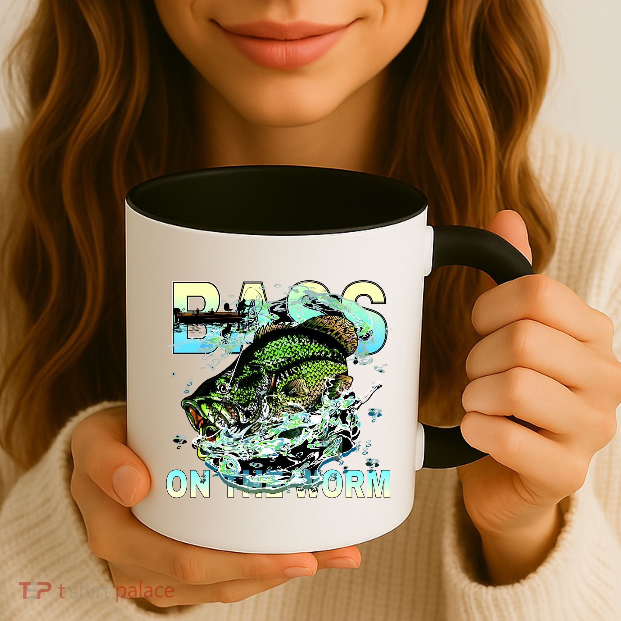 Bass On The Worm Coffee Mug