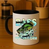 Bass On The Worm Coffee Mug thumb 4
