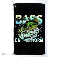 Bass On The Worm Golf Towel thumb 0