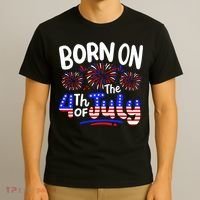 Born On The 4th Of July Birthday Party Usa T-Shirt thumb 3