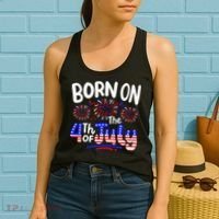 Born On The 4th Of July Birthday Party Usa Women's Tank Top thumb 2