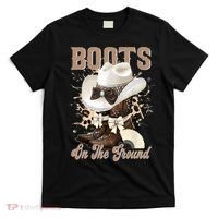 Boots On The Ground Black Cowgirl Western Where Them Fans  T-Shirt thumb 0