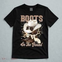 Boots On The Ground Black Cowgirl Western Where Them Fans  T-Shirt thumb 5