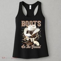 Boots On The Ground Black Cowgirl Western Where Them Fans  Women's Tank Top thumb 3