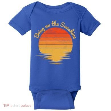 Bring On The Sunshine Retro Vintage Sunset Gift Baby Bodysuit