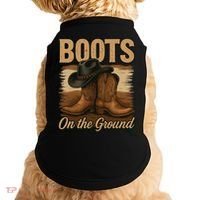 Boots On The Ground Cowgirl Line Dance Doggie Tank thumb 0