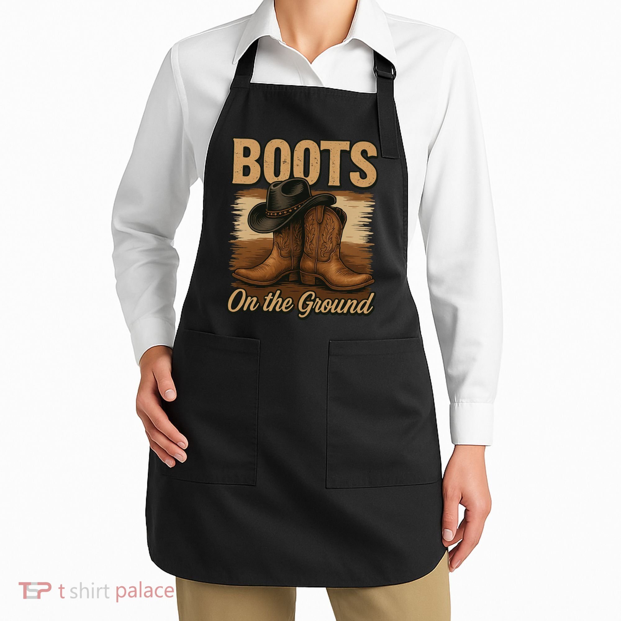 Boots On The Ground Cowgirl Line Dance Apron