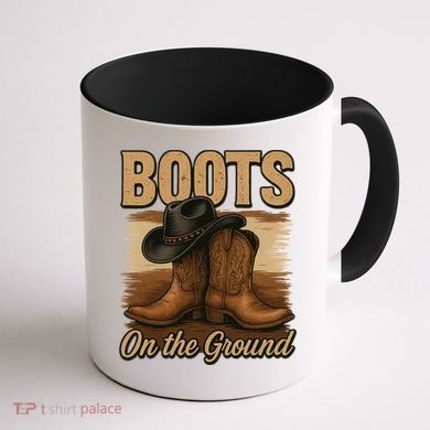 Boots On The Ground Cowgirl Line Dance Coffee Mug back