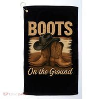 Boots On The Ground Cowgirl Line Dance Golf Towel thumb 0
