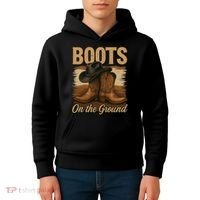 Boots On The Ground Cowgirl Line Dance Kids Hoodie thumb 4